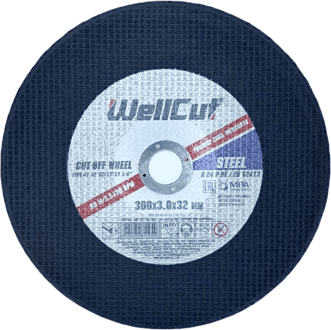 Круг відрізний WellCut 300х3.0х32 мм, по металу